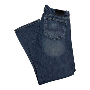 Harley Davidson 100% Cotton Boot‎ Cut Dark Wash Denim Jeans Men's 36x30